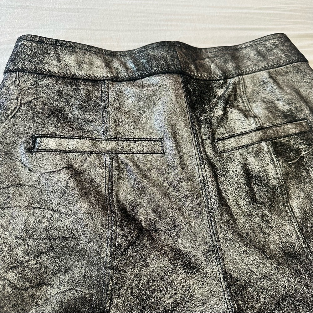 Free People Metallic Silver/Black Straight Leggings
